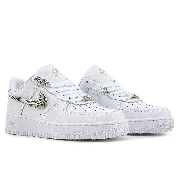 Nike Air Force 1 Low Molten Liquid Metal Silver White