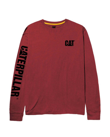 Longsleeve Caterpillar Trademark Banner Brick Red 1510034-12123