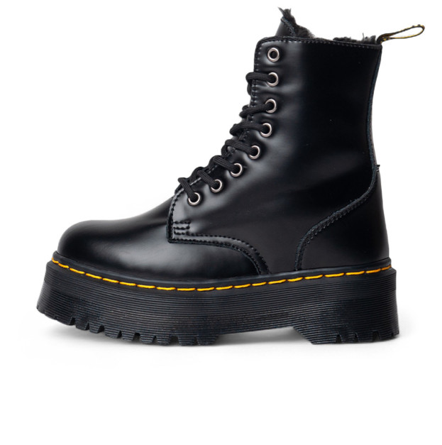 Dr. Martens Jadon Hi Fur-Lined Smooth Leather Platform Boots Black С МЕХОМ
