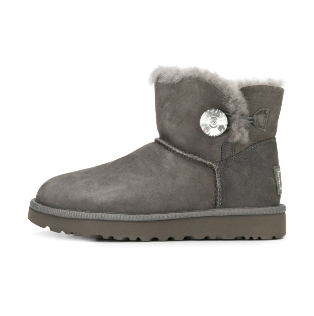 UGG Classic Mini Bailey Button Bling Grey