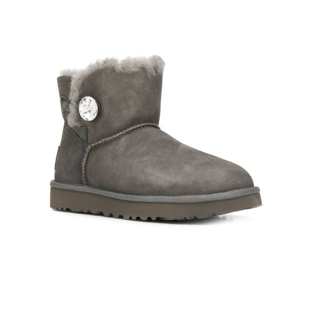 UGG Classic Mini Bailey Button Bling Grey
