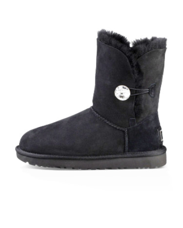 UGG Classic Short Bailey Button Bling Black