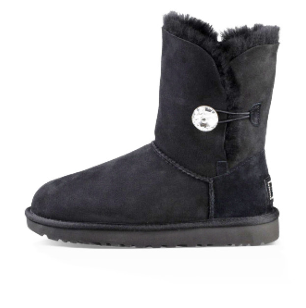 UGG Classic Short Bailey Button Bling Black
