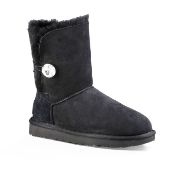 UGG Classic Short Bailey Button Bling Black