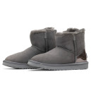 UGG Classic Mini Grey Silver Zip Lacquer