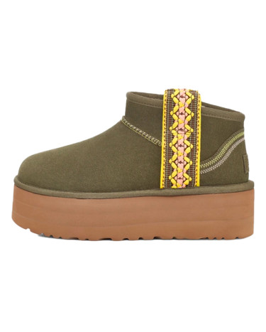 UGG Ultra Mini Classic Braid Platform Boot Olive