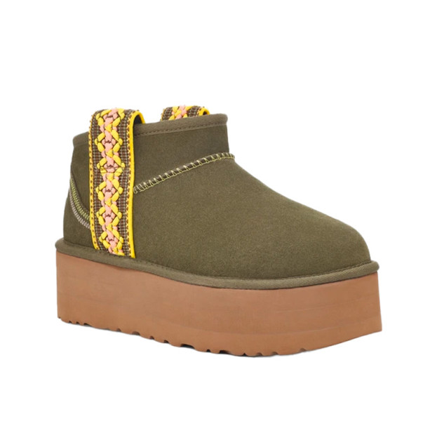 UGG Ultra Mini Classic Braid Platform Boot Olive
