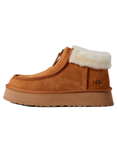 UGG Funkette Low Platform Boots Zip Chestnut 1122551