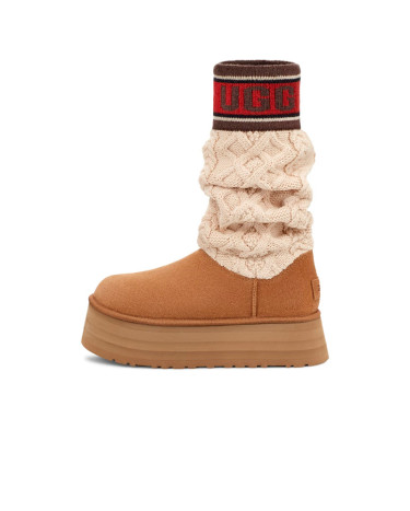 UGG Classic Sweater Letter Boot Chestnut 1144045-CHE