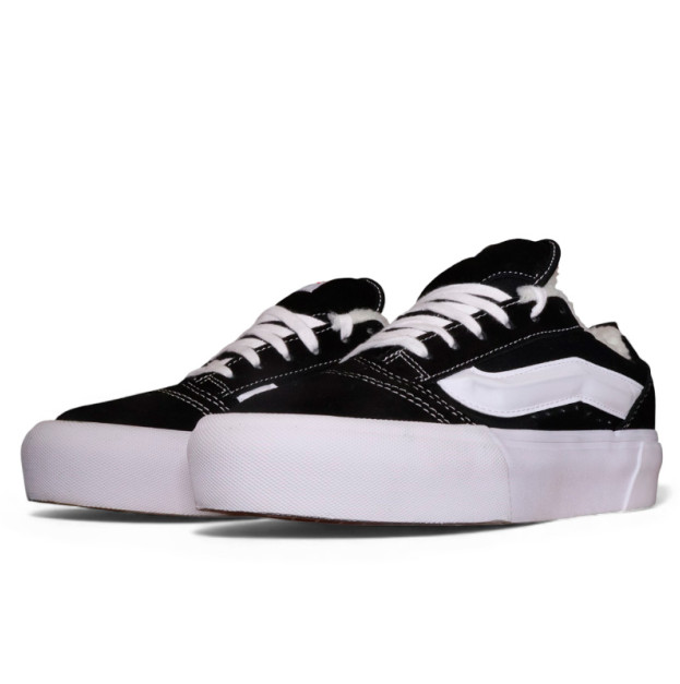 Vans Knu Skool Platform Black White З ХУТРОМ