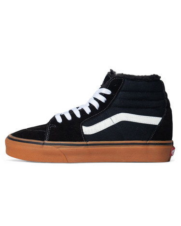 Vans Old Skool High Black White Gum З ХУТРОМ