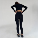 Спортивний одяг Легінси Темно Чорні з Push-Up Ефектом Чорний