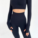 Спортивний одяг Легінси Темно Чорні з Push-Up Ефектом Чорний