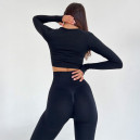 Спортивний одяг Легінси Темно Чорні з Push-Up Ефектом Чорний