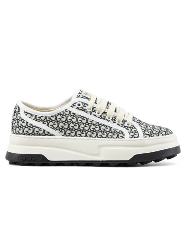 Gucci GG Canvas Sneakers Ivory Black 746766 FAC1Y 8445