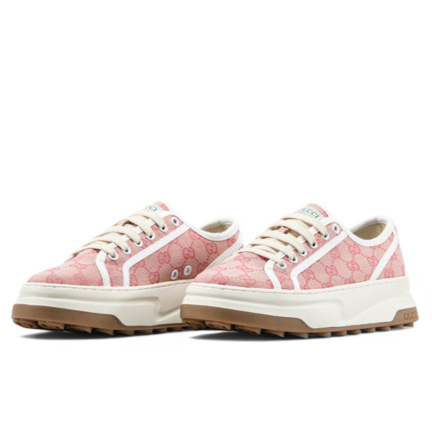 Gucci GG Canvas Sneakers Light Red White