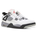 Кросівки Jordan 4 Cement White Grey Black З ХУТРОМ Чорний/білий