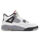 Кросівки Jordan 4 Cement White Grey Black З ХУТРОМ Чорний/білий