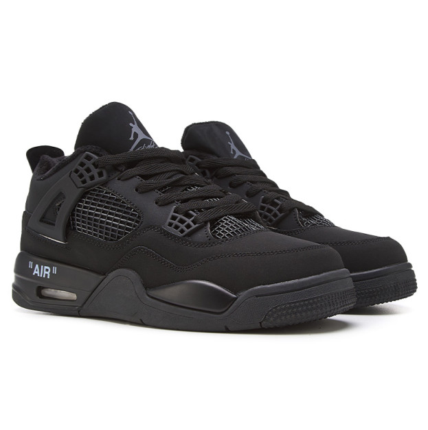 Jordan 4 Total Black З ХУТРОМ