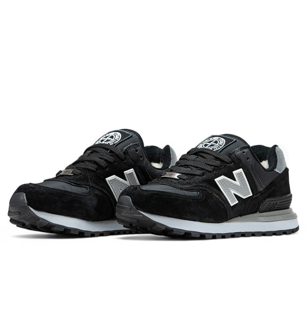 New Balance 574 x Stone Island Black Gray З ХУТРОМ