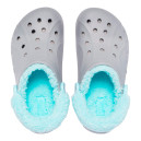 Sabo Crocs Baya Lined Fuzz Strap Grey Ice Blue Grey, Blue