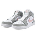 Кросівки Jordan 1 Retro Mid Custom Light Grey Білий/сірий