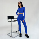 Спортивний одяг Комплект Легінси з Push-Up Ефектом + Рашгард Синій Cиній