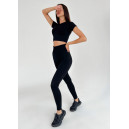 Спортивний одяг Кроп Топ Спортивний Чорний Чорний