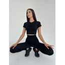 Спортивний одяг Кроп Топ Спортивний Чорний Чорний