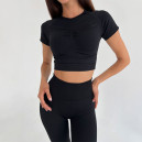 Спортивний одяг Кроп Топ Спортивний Чорний Чорний