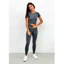 Спортивний одяг Кроп Топ Спортивний Темно Сірий Сірий