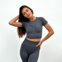 Спортивний одяг Кроп Топ Спортивний Темно Сірий Сірий