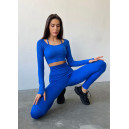 Спортивний одяг Легінси Сині в Рубчик з Push-Up Ефектом Cиній