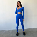 Спортивний одяг Легінси Сині в Рубчик з Push-Up Ефектом Cиній
