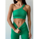 Спортивний одяг Топ Спортивний Зелений в Рубчик Зелений