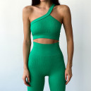 Спортивний одяг Топ Спортивний Зелений в Рубчик Зелений