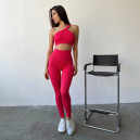 Спортивная одежда Легінси Червоні в Рубчик з Push-Up Ефектом Красный