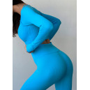 Кофти Рашгард Голубий в Рубчик Блакитний