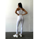 Спортивний одяг Легінси Білі в Рубчик з Push-Up Ефектом Білий