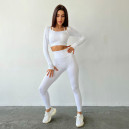 Спортивний одяг Легінси Білі в Рубчик з Push-Up Ефектом Білий