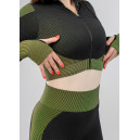 Кофти Рашгард на Блискавці Чорно Зелений з Візерунком Чорний/зелений