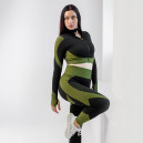 Кофти Рашгард на Блискавці Чорно Зелений з Візерунком Чорний/зелений