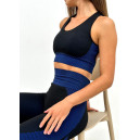 Sportswear Топ Спортивний Чорно Синій з Візерунком Blue