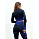 Sweatshirts Рашгард на Блискавці Чорно Синій з Візерунком Blue