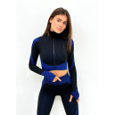 Sweatshirts Рашгард на Блискавці Чорно Синій з Візерунком Blue