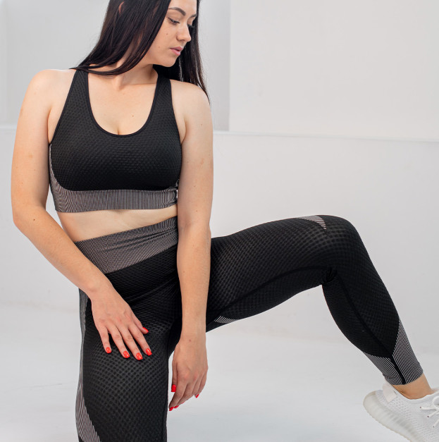 Топ Спортивний Чорно Білий з Візерунком