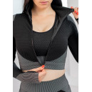 Кофти Рашгард на Блискавці Чорно Білий з Візерунком Чорний/сірий