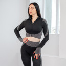 Кофти Рашгард на Блискавці Чорно Білий з Візерунком Чорний/сірий