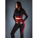 Кофти Рашгард на Блискавці Чорно Бордовий з Візерунком Бордовий