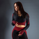 Кофти Рашгард на Блискавці Чорно Бордовий з Візерунком Бордовий